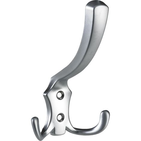 Hettich Hut- und Mantelhaken 12,5 x 7,7 x 7,5 cm  Aluminium-Optik - 1 Stück Garderobenhaken