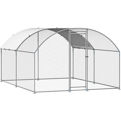 Mophorn Großer Hühnerstall, 3x4x2 m, begehbarer Auslauf mit Abdeckung, Gehege mit Doppeldach & Sicherheitsschloss, geeignet für Enten & Kaninchen, ideal für Hinterhof, Bauernhof, Garten