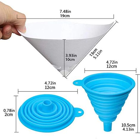 Passoire à peinture automobile, lot de 100 cônes de filtration avec 1 entonnoir en silicone et embout filtrant conique en maille de nylon fine. (1/4)