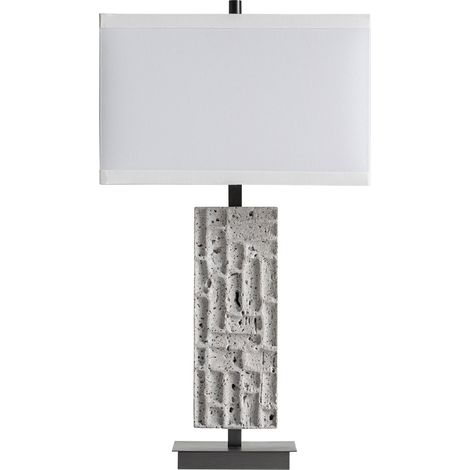 Lampe à poser contemporaine en marbre gris - gris, noir et crème (1/4)