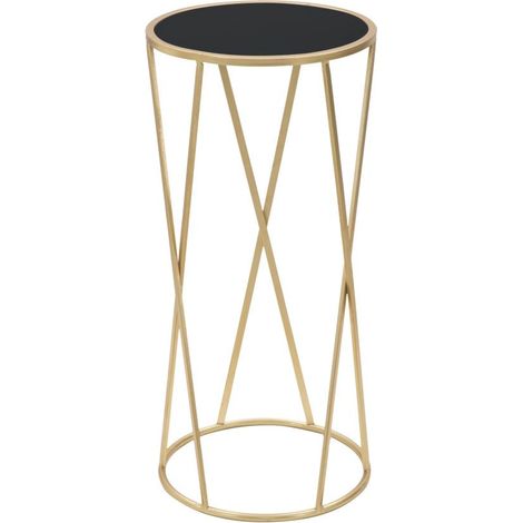 Porta Telefono Glam Simple Ø35x75 cm in Ferro e Vetro Oro