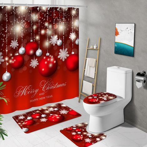 Set tende doccia con tappetini impermeabile 180x180 cm (1/5)