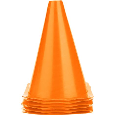 Lot de 6 cônes d'entraînement de football de 18cm, barrières en plastique orange avec support pour marquage (1/5)