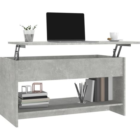 Table basse Gris béton 102x50x52,5 cm Bois d'ingénierie (1/5)
