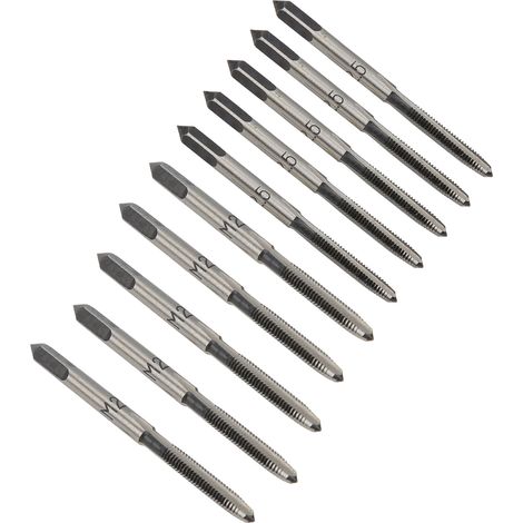 Jeu de tarauds à prise conique métrique, 10 pièces, tige droite en acier au carbone pour le traitement des métaux M2.5 (1/5)