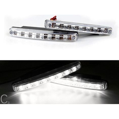 Stück LED-Tagfahrleuchten für Autos, universelle Dekorationsleuchten, 8 LED-Kühlergrillleuchten, kleine 8-flammige Tagfahrleuchten (1/4)