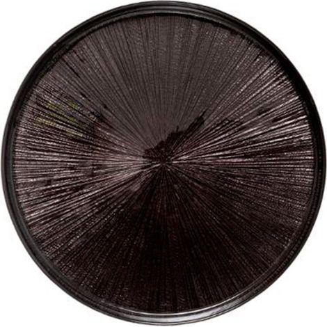 Lot de 6 assiettes plates rondes 28cm en verre noir – Contact alimentaire – Moderne et tendance – Pour service à table – Secret De Gourmet