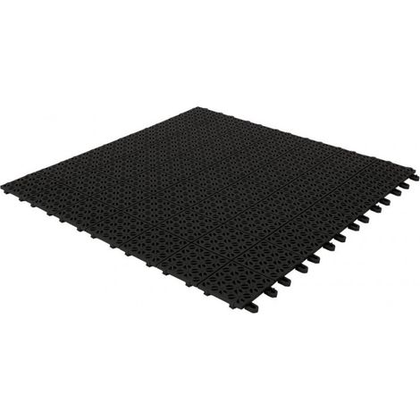 Set da 30 Piastrelle in Plastica Flessibili Drenanti 55,5 x 55,5 cm da Esterno Giardino 9,2 m2 colore:Nero