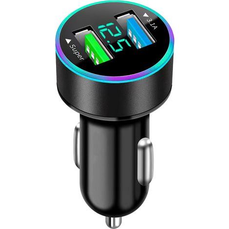 Allume Cigare USB, Total 66W [Super & 3.1A] Chargeur de Voiture, Prise USB Charge Rapide 12v, Double Adaptateur Chargeurs de Téléphone Portable pour Automobile, pour Phone, Samsung, Xiaomi (1/5)