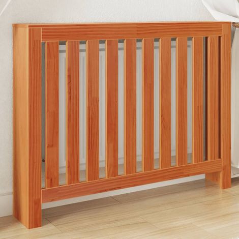 Cache-radiateur cire marron 108,5x19x84 cm bois massif de pin vidaXL