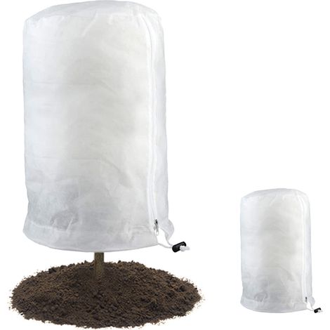 Funda protectora para plantas – Funda con cordón ajustable – Material transpirable – Blanco – 80 x 100 cm (1/5)