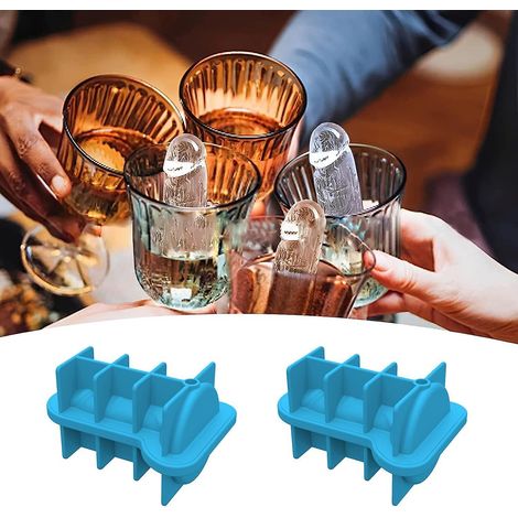 2 Pcs Silicone Spoof Creative Ice Tray Mold with Lid, Whiskey Ice Maker, Self-sealing Silicone Ice Cubes, Ice Molds. (1/5)