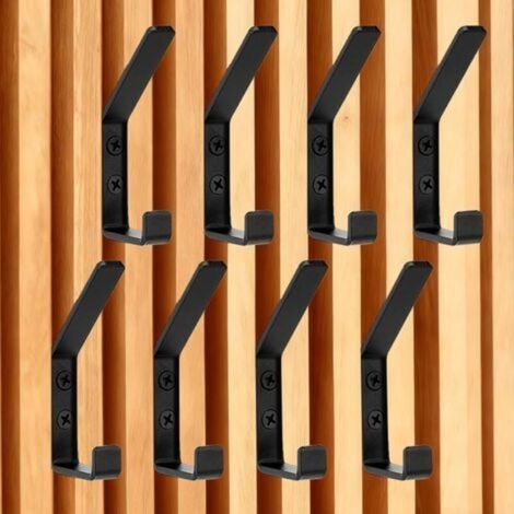 Porte Manteau pour Panneau Acoustique Mural,Lot de 8 Crochets de Rangement,Double Patère Pour Panneau Acoustique,Porte Casquette Noir Matériaux Métalliques,Porte Manteau Mural (1/5)