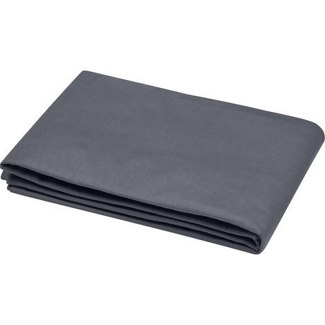 STOF - Drap Plat -Taille 180x290 cm - 100% Coton certifié Oeko-Tex - Couleur Ardoise - Modèle Eden - Linge de Lit pour Maison - Doux et Confortable (1/5)