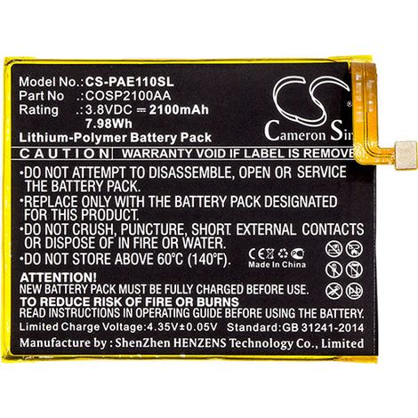 NX - Batterie téléphone, smartphone, GSM pour Panasonic 3.8V 2100mAh - COSP2100AA (1/2)