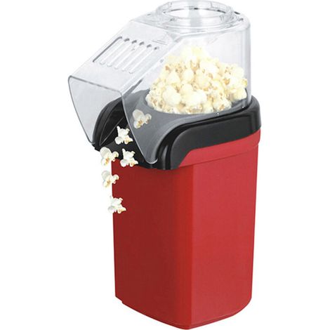 Machine à popcorn ménagère Appareil de fabrication de popcorn avec tasse doseur facile à utiliser puissance 1200W rouge
