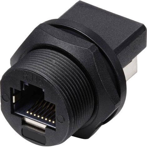 TRU COMPONENTS TC-E13T-FR6-PRF-180 Presa RJ45 su presa (180°), presa montata sul lato posteriore IP67 (con filettatura)