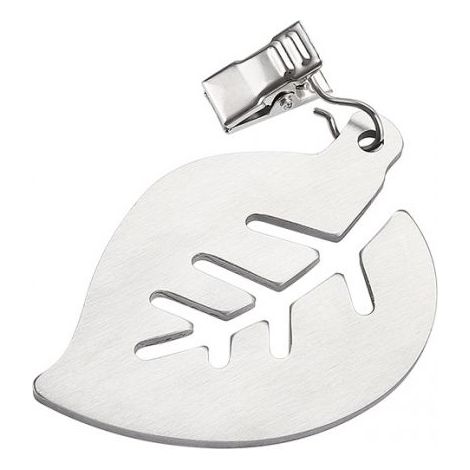 Set of 4 Tablecloth Weights with Clips Stainless Steel Leaf Shape for Indoor and Outdoor Use (1/5)