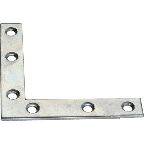 Equerre Plate renfort Bout Carré 70X70X12 Acier zingué - 10 pièces (1/3)