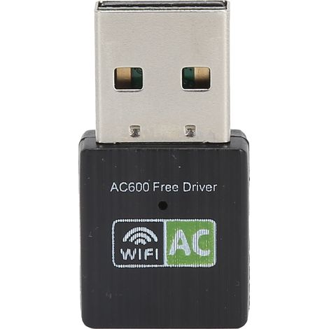 Adaptateur USB WiFi 600Mbps Double Bande 2.4Ghz/5Ghz, Carte Réseau Sans Fil Ethernet Noire (1/5)