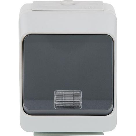 Touche en saillie Nortic IP 44 inverseur avec lampe de controle