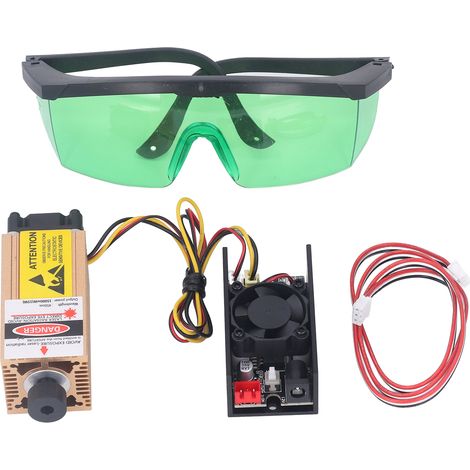 Module Laser Bleu 15W 12V Tête de Gravure CNC Focalisable avec Lunettes de Protection pour Découpe et Marquage (1/5)