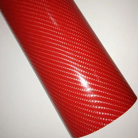 (rouge - 50 cm x 200 cm) Autocollant et stickers pour voiture en fibre de carbone blanche semi-brillante 4D - Vinyle de covering (1/4)