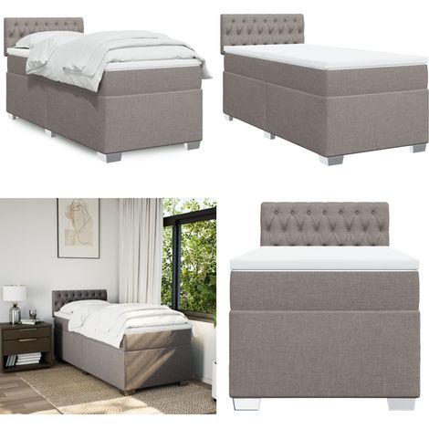Boxspringbett mit Matratze Taupe 90x190 cm Stoff - Boxspringbett - Doppelbett - Bettsystem - Schlafsofa - Lattenrost - Home & Living (1/5)
