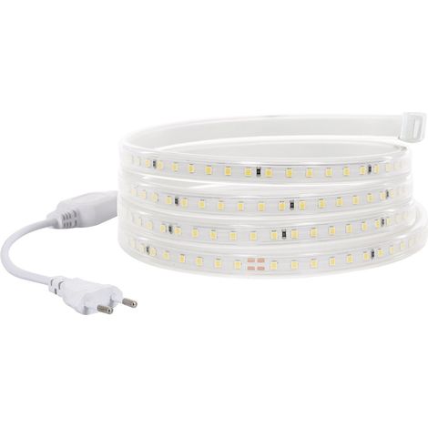 Ruban LED Dimmable 220V SMD 120 LED/m Couleur 8.5W/m Largeur 12mm Coupe 20cm IP65 Sur mesure 6000K Blanc froid 1 m (1/5)