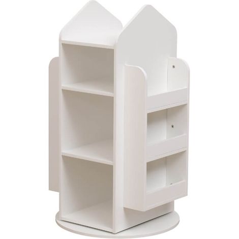 HOME DELUXE - Kinderregal JUNA - ca. 60 x 60 x 105,3 cm, Farbe: Weiß, 360° drehbar I Spielzeugregal Kinderbücherregal Kinderzimmerregal Spielzeugregal Kinderbücherregal Kinderzimmerregal Kindermöbel (1/5)