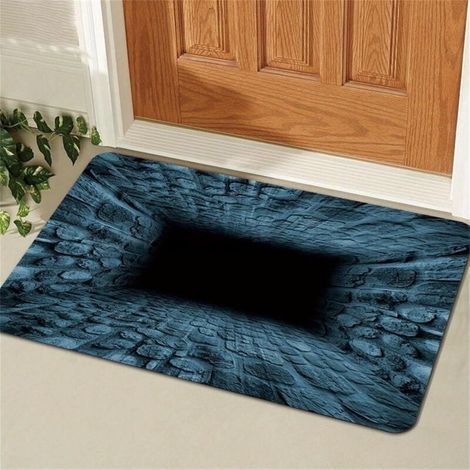 3D Optical Illusion Rug,Rugs That Look Like a Hole,Visual Illusion Non-Slip Front Doormat,Trap Hole Area Carpet (1/5)