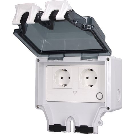 Prise électrique extérieure étanche IP66 WiFi intelligente 16A 110-250V type 86 prise murale EU SNW-2SR (1/5)