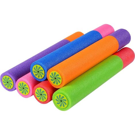 6Pcs Pistolets à Eau pour Tout-Petits, 33cm Pistolet à Eau en Mousse De Couleurs Mélangées Jouets De Plage Pistolet à Eau Jet d'eau pour Party Favors Pool Garden Outdoor (6 Couleurs) (1/5)