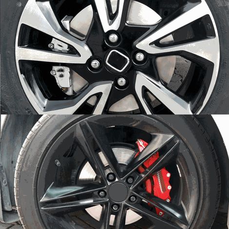 Étriers de frein décoratifs, protections d'étrier de frein pour voiture, 4 pièces, alliage aluminium, noir, universel 15-17 pouces, amélioration esthétique, remplacement facile. (1/5)