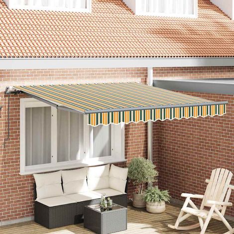Toldo retráctil Verde y amarillo 300 x 250 cm vidaXL (1/5)