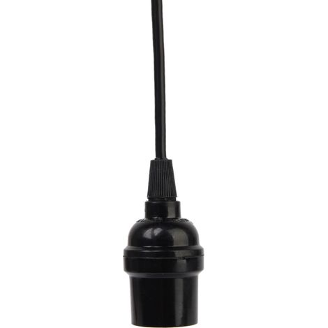 Support De Lampe à Ampoule E27 Suspendu Au Plafond Avec Fil De 1,5 M - Noir (1/5)
