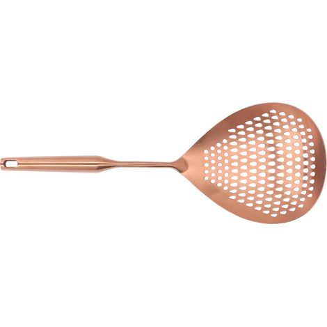 Écumoire en acier inoxydable 304 de qualité alimentaire, manche long, grande cuillère à écumoire pour la cuisine, couleur or rose (1/5)