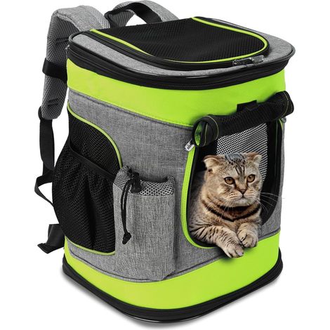 Sac à Dos pour Chien de Compagnie, Sac de Transport pour Animal de Compagnie avec Filet pour Chiens de Taille Moyenne, Chats, Sac de Voyage Portable pour Chiot de 1,5 LB (1/5)