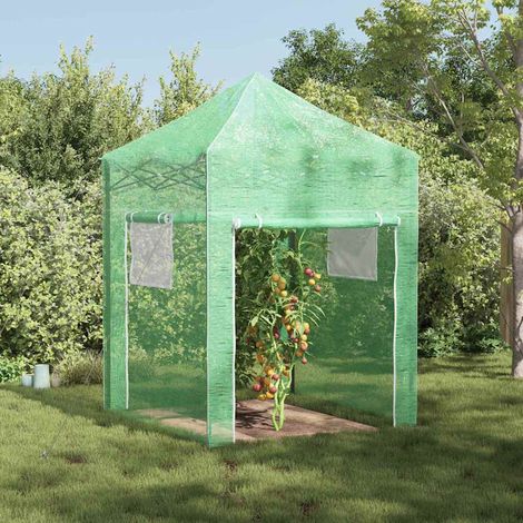 Gewächshaus mit Pop-up-Rahmen Grün 200 x 200 x 300 cm Eisen