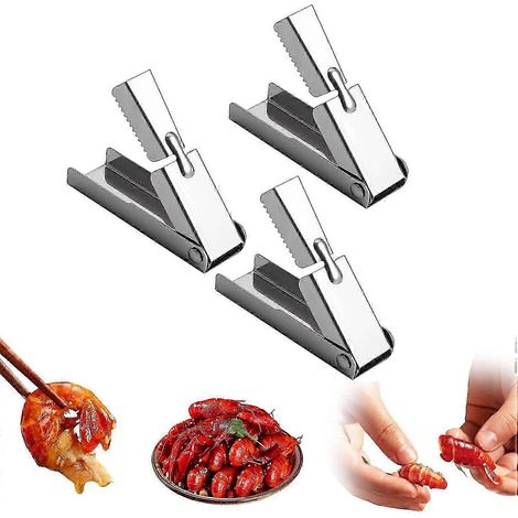 Outil à décortiquer les écrevisses en acier chromé, idéal pour les homards et les crevettes. Poignée ergonomique. (1/5)