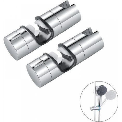 Adjustable ABS shower support 18-25 mm, replacement sliding shower bar, chrome, suitable for bathroom, set of 2. (1/5)