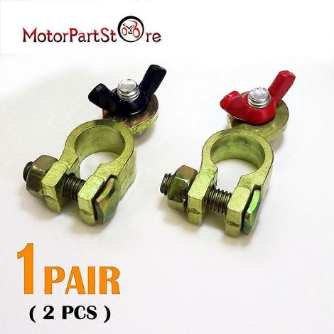 paire de bornes de batterie en cuivre, cosses supérieures positives et négatives pour bateau, voiture, camping-car. (1/5)