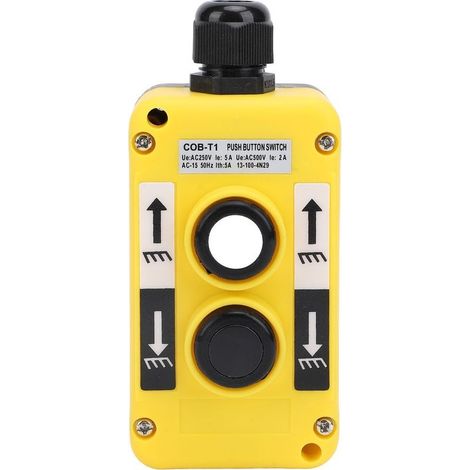 Interrupteur à bouton-poussoir pour grue de levage électrique, étanche à la pluie, pour conduite industrielle de haut en bas, AC250V 5A 500V 2A COB-T1 (1/5)