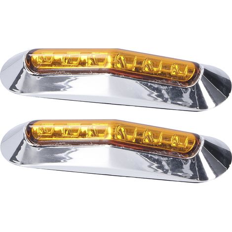 Feu arrière latéral à 6 LED 10-30 V, clignotant lumineux, protection IP68, pour voitures, camions, remorques et camping-cars, jaune (1/5)