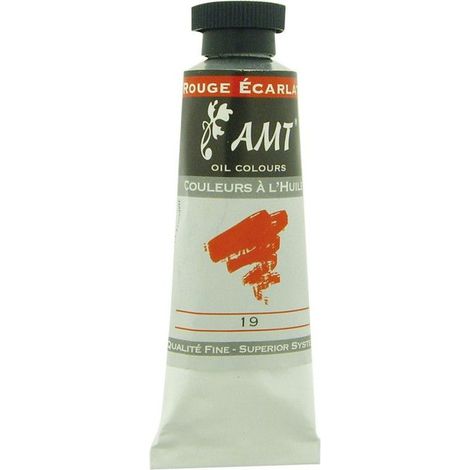 Peinture à l'huile fine en tube rouge écarlate 45ml - Amt (1/2)