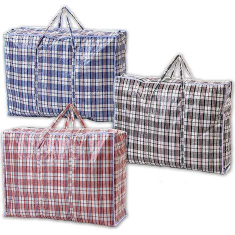 Sacs de rangement résistants et réutilisables, en tissu, amovibles, imperméables, avec poignées et fermetures éclair (dimensions : 78 x 55 x 14 cm) (1/4)