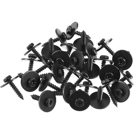 Noir Métal Vis Corps Pare-boue Pare-chocs Capote Clip de Fixation (1/3)
