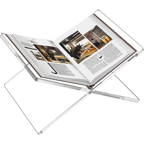 Présentoir à livres en acrylique transparent, support de livres en acrylique pour livres de cuisine, support de lecture robuste.
