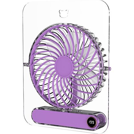 Ventilador de mesa Turbo，199 velocidades，Ventilador de pared y de escritorio 2 en 1，Ultra silencioso (28 dB)，Seguro para niños y mascotas，Morado (1/3)