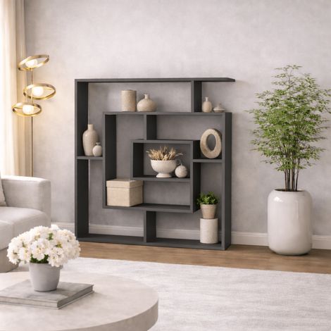 Bücherregal Maze Anthrazit Melamin 125x129x22 cm (1/3)